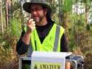 Volunteer Len Frantz, K4KBD, staffs the Wiregrass Trail aid station.